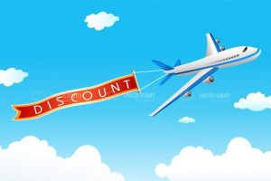 Discount tag with plane